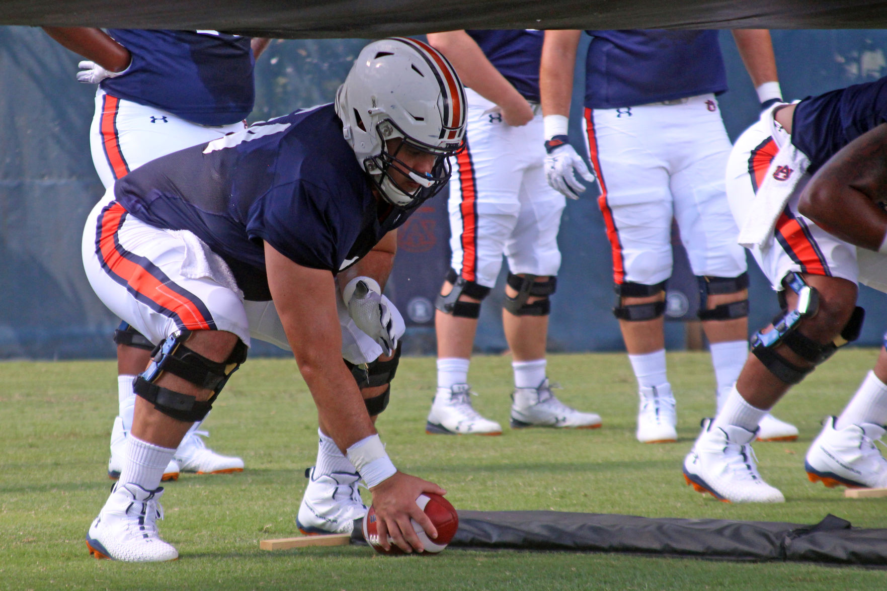 Auburn football practice on the first day of full pads